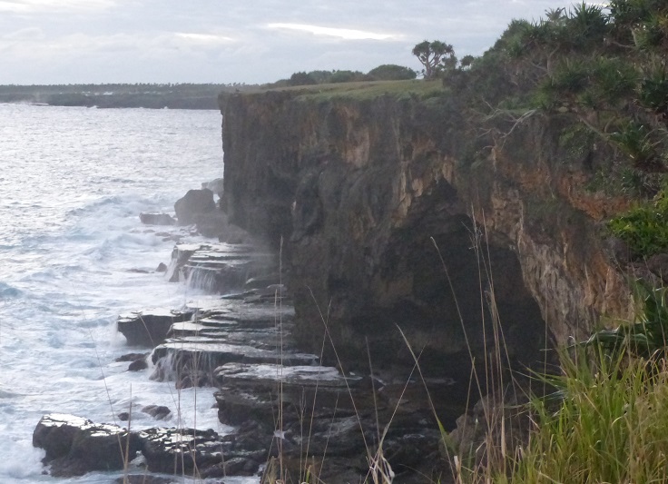 The mouth of a cave in the cliffs near the Hufangalupe Arch on Tongatapu